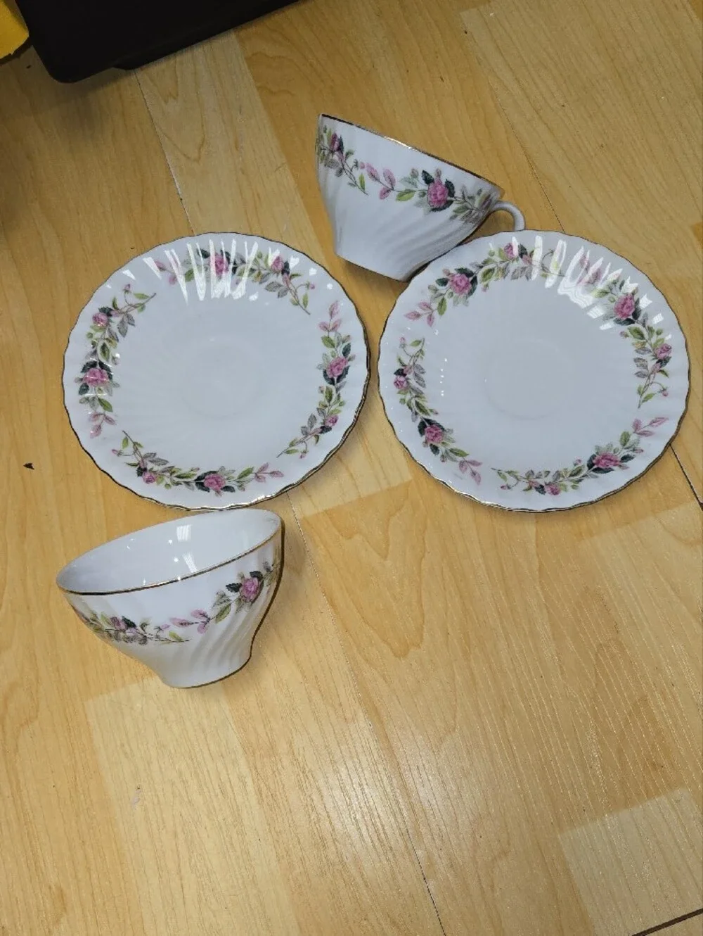 Set Of 2, Bone China Japan Regency Rose # 2345 Tea Cup and Saucers